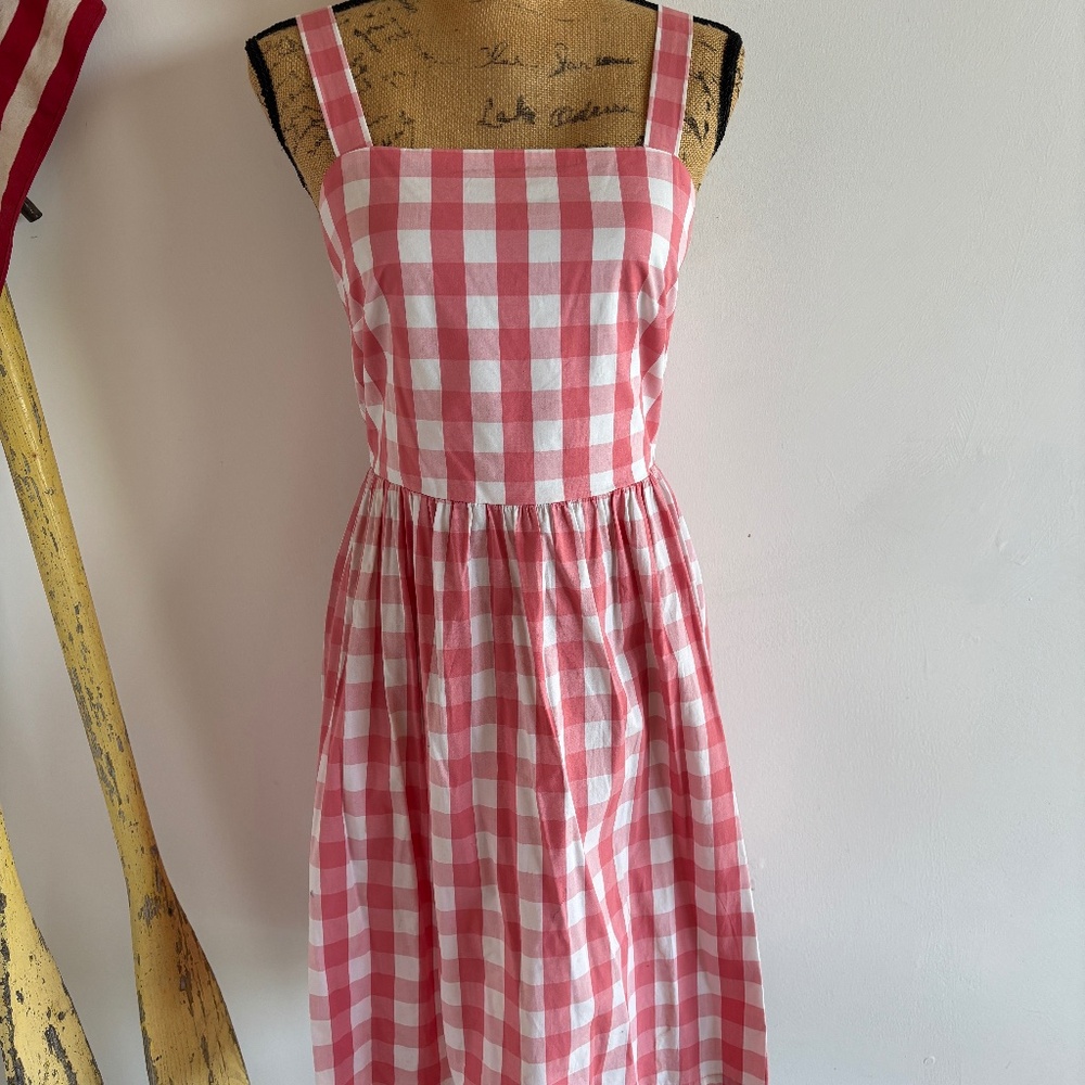 J. Crew Factory Pink Gingham Dress